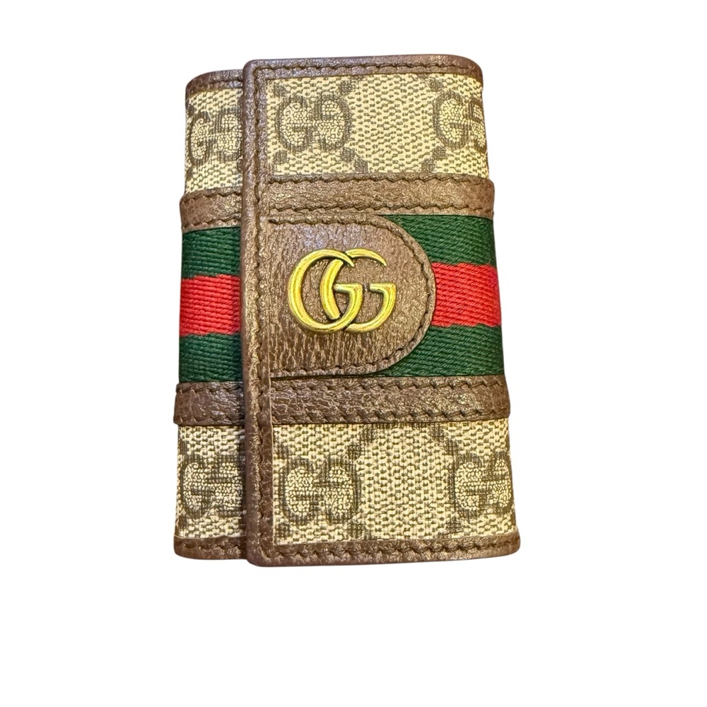 Gucci Ophidia Key Case in Iconic GG Supreme Canvas and Leather Trim